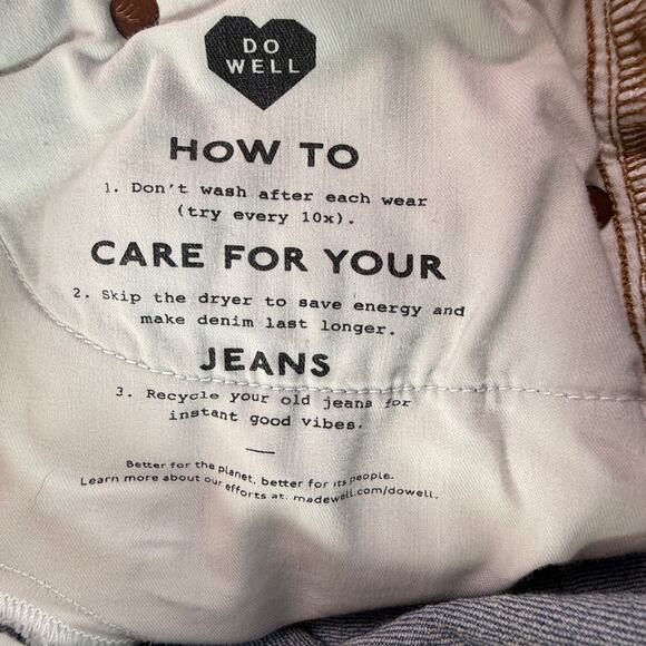 Madewell The Perfect Vintage Wide-Leg Crop Jeans Raw Hem Light Wash Size 24 - Picture 9 of 13